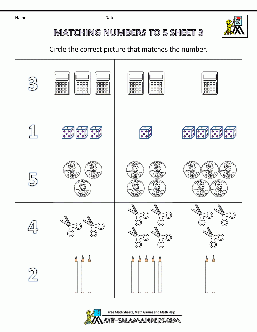 numbers worksheets preschool