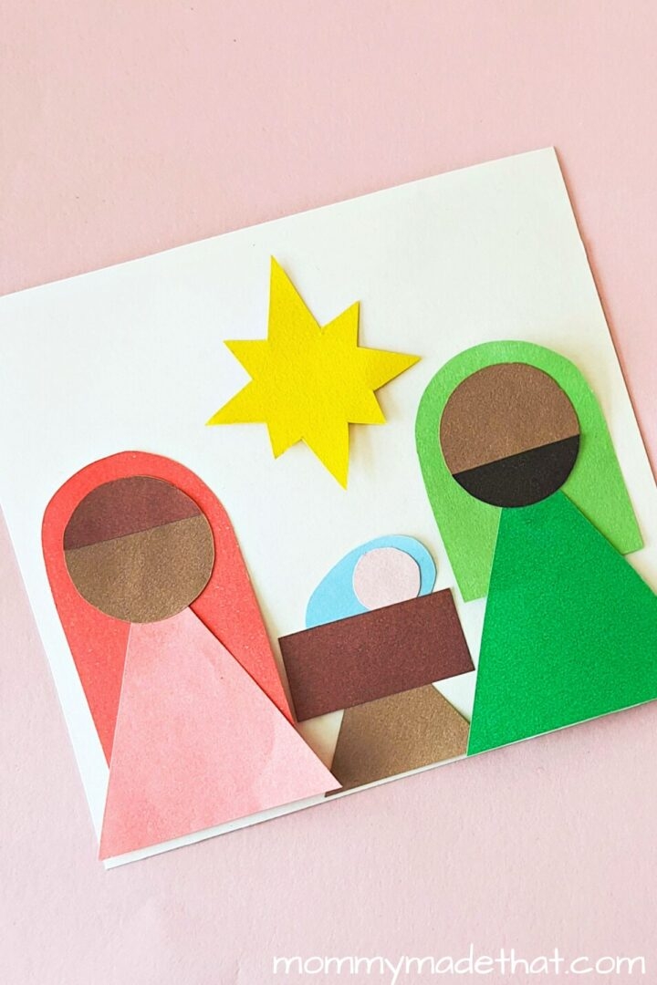 Preschool Nativity Craft Using Paper Shape Cutouts Free Template