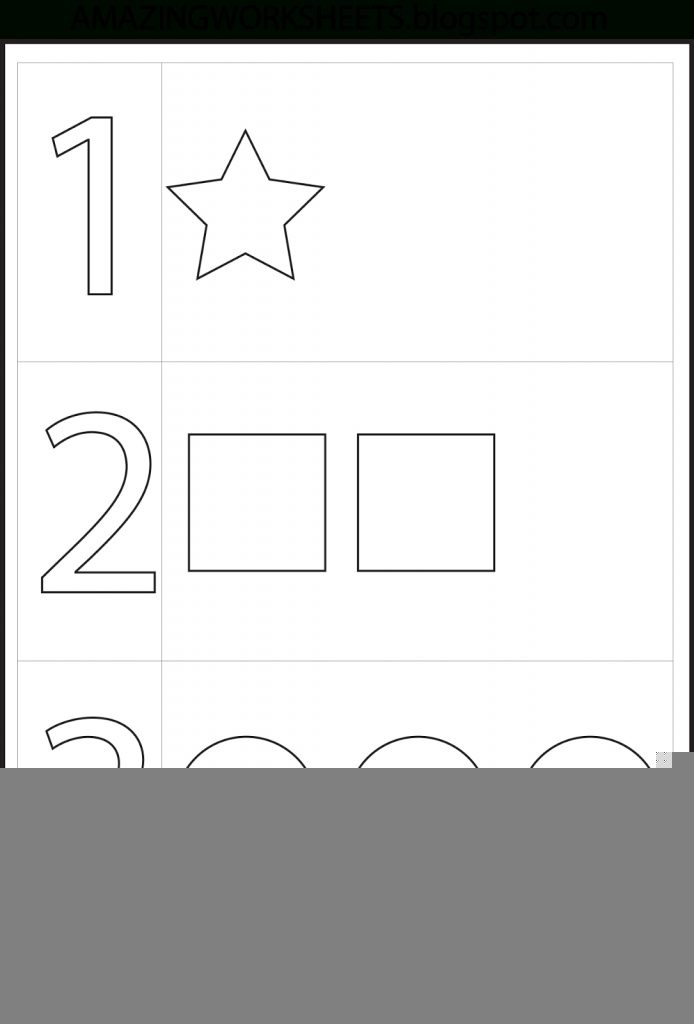 number one worksheet preschool printable activities