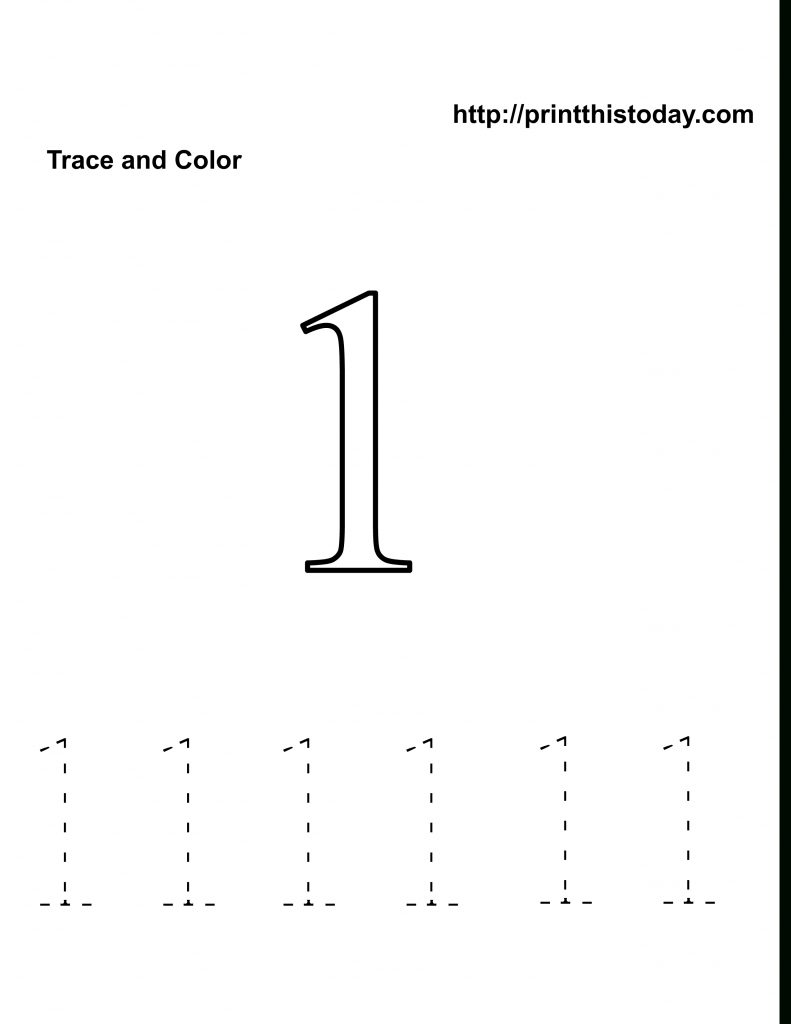 Preschool Number One Worksheet Number 1 Tracing Worksheets Home