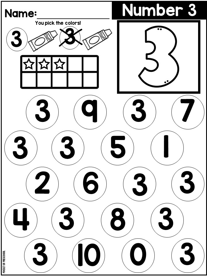 Preschool Numbers Worksheets Worksheets Library