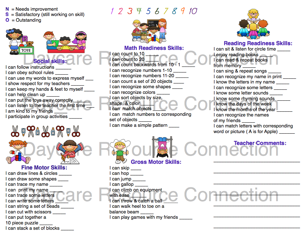 Preschool Printables Progress Report Template Report Card Template