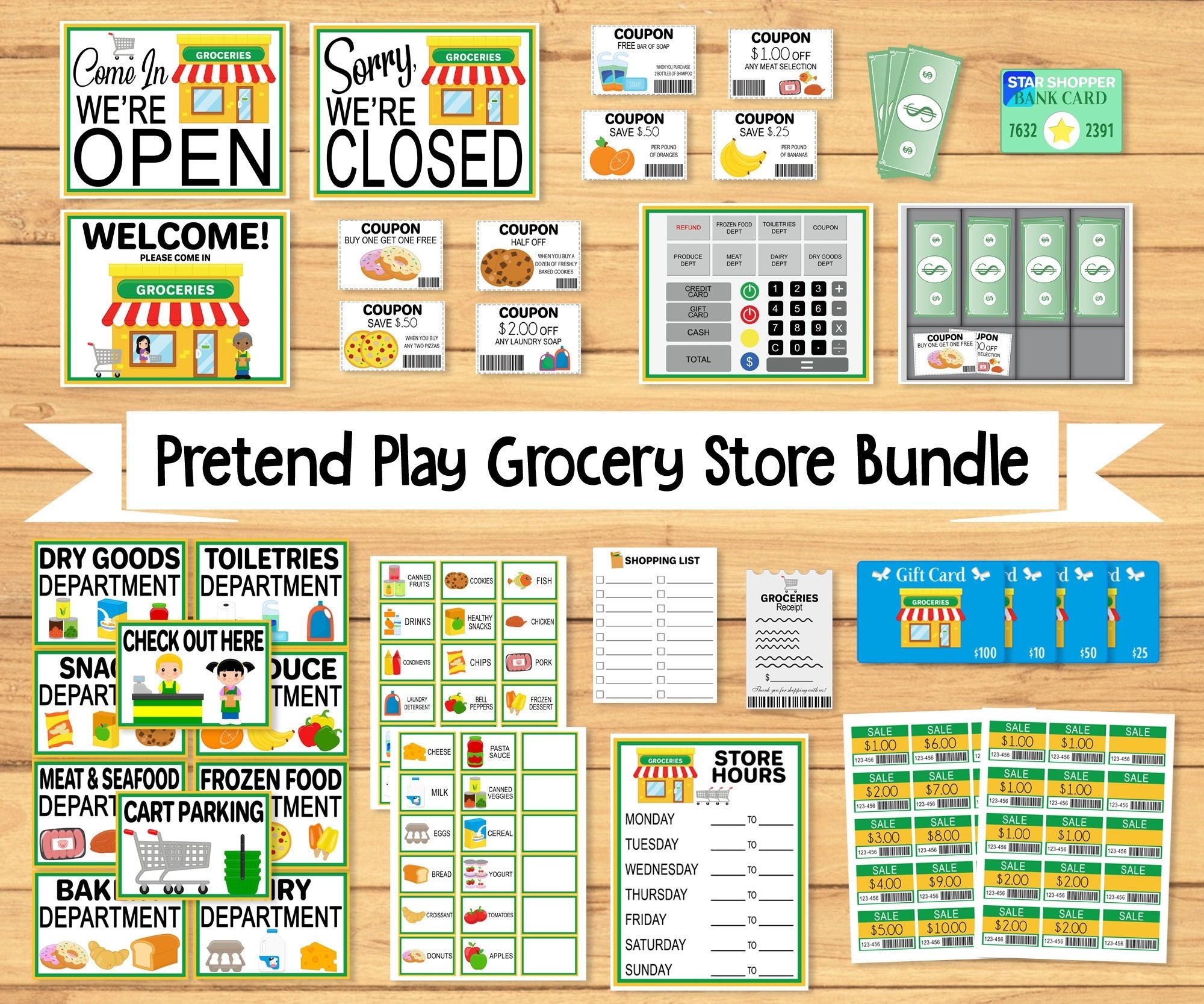 Pretend Play Grocery Store Printable Grocery Shop Dramatic Play