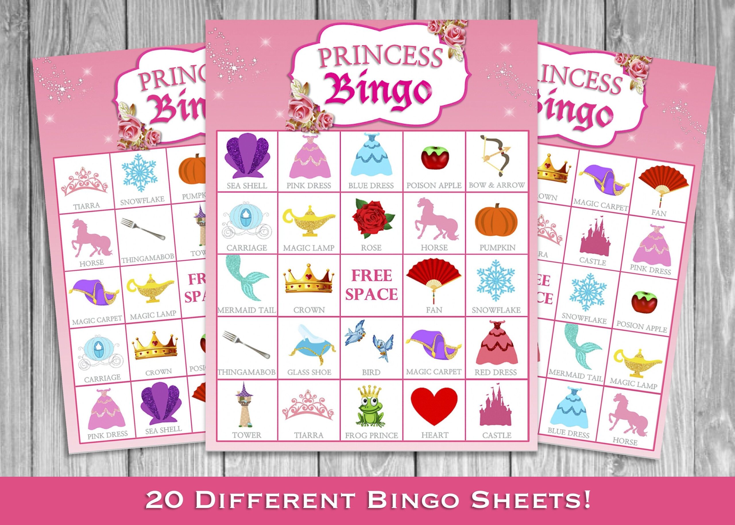 Princess Bingo Game Printable Printable Bingo Cards