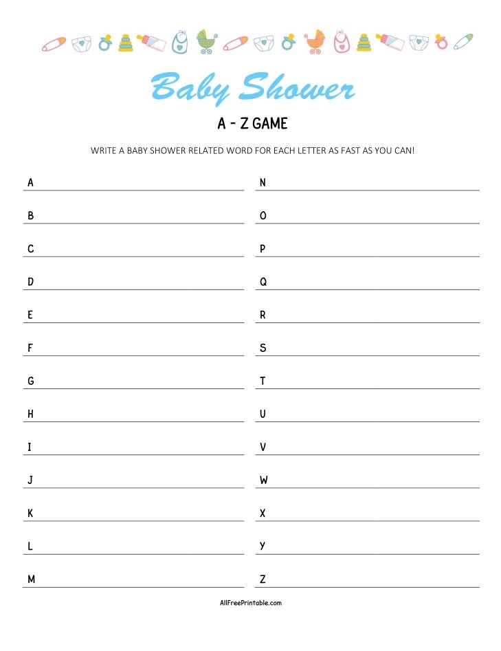 free printable crossword baby shower games