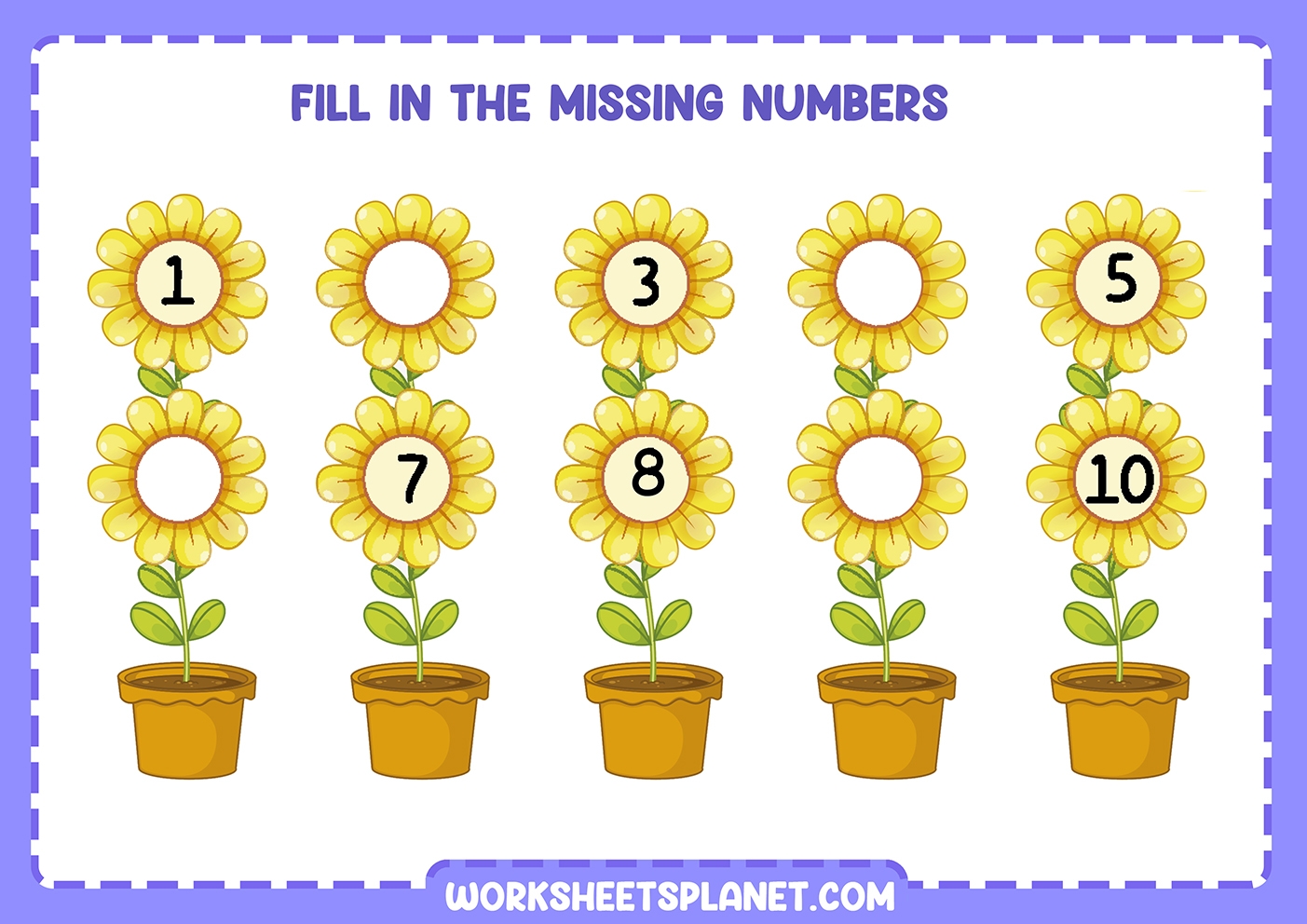 missing numbers kindergarten worksheets