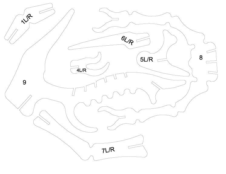 Printable 3d Dinosaur Puzzle Template Free Templates Printable