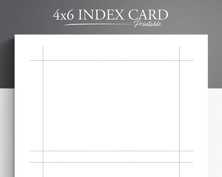 Printable 4X6 Index Card Template Linda Bail
