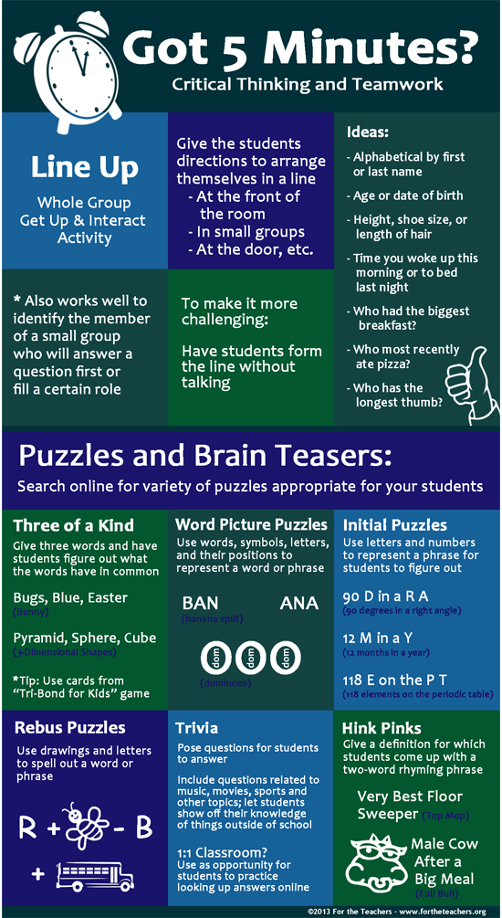 Printable 5 Minute Team Building Activities