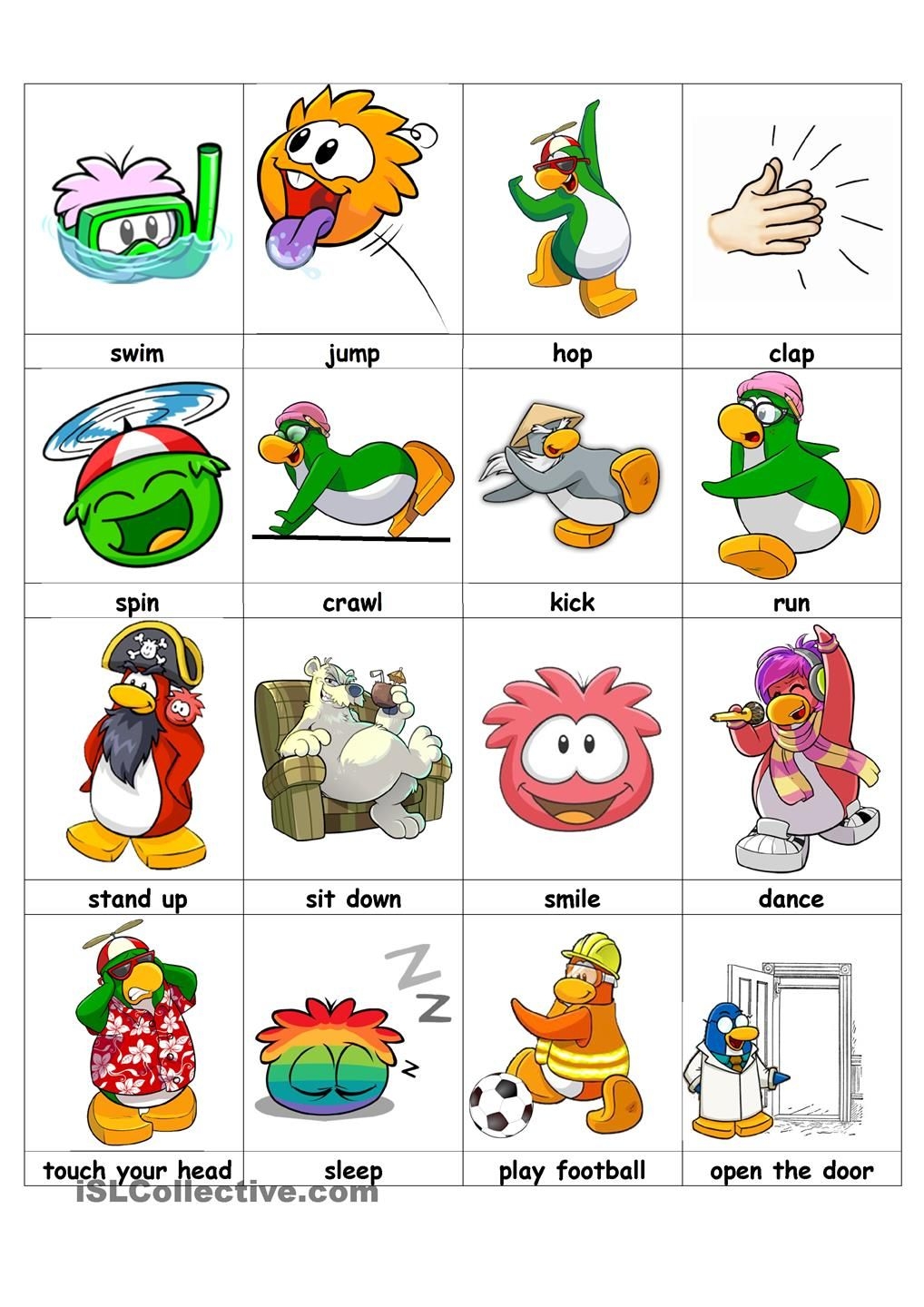 Printable Action Cards