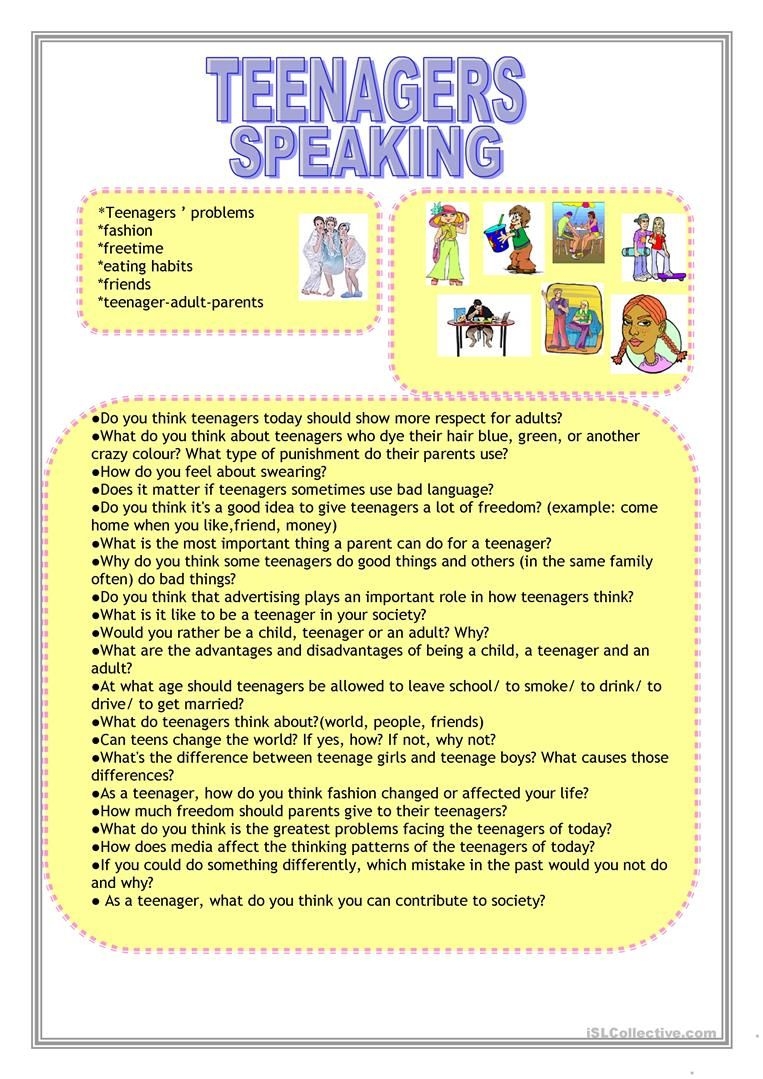 Printable Activities For Teens