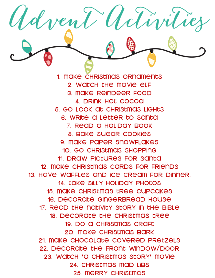 Printable Advent Activities For Children