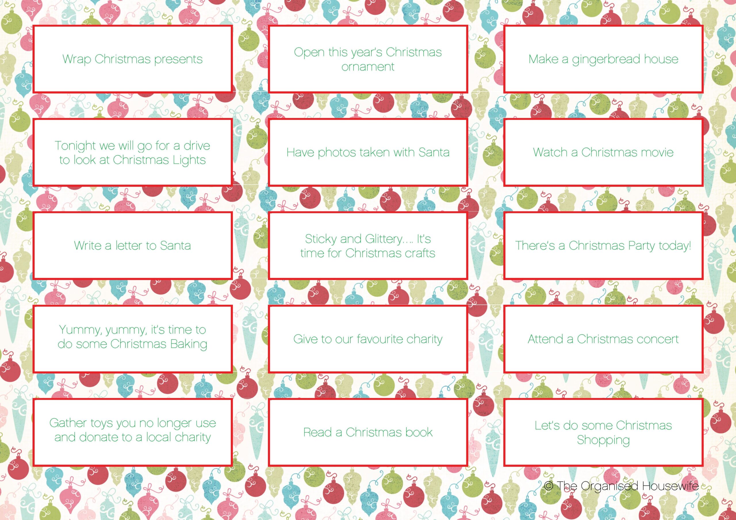 Printable Advent Calendar Activity Cards Lark Gilemette