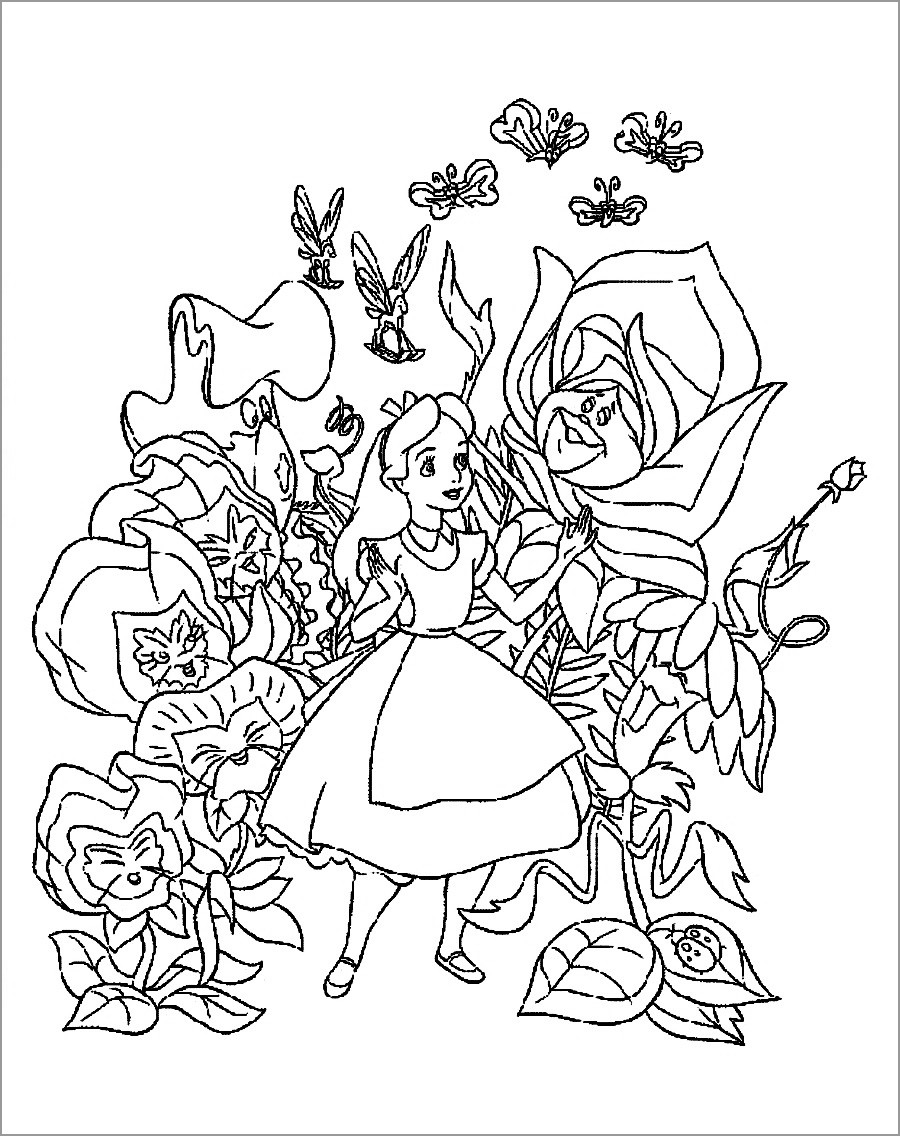 Printable Alice In Wonderland Coloring Pages For Adults ColoringBay