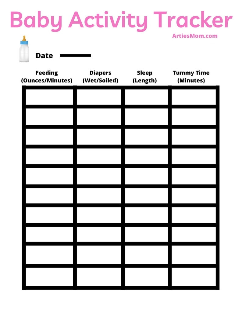 Printable Baby Activity Tracker Etsy