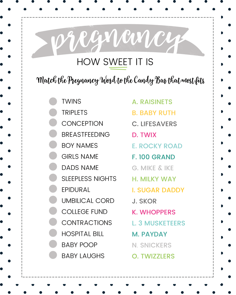 Printable Baby Shower Games With Answer Key That Are Decisive Roy Blog