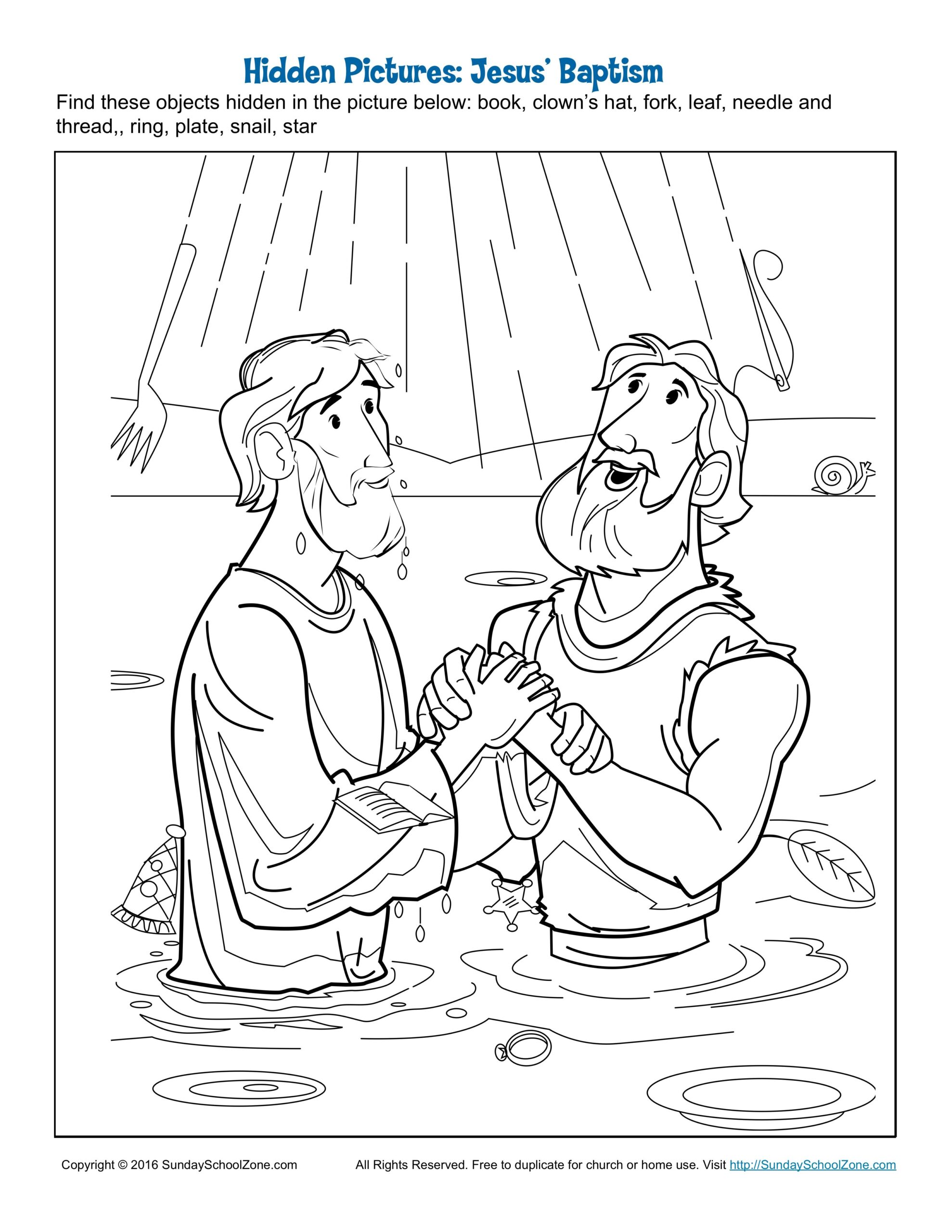 Printable Baptism Activity Sheet