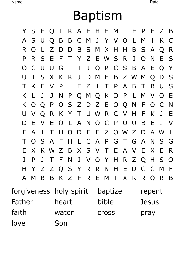 Printable Baptism Activity Sheet Udlvirtual esad edu br