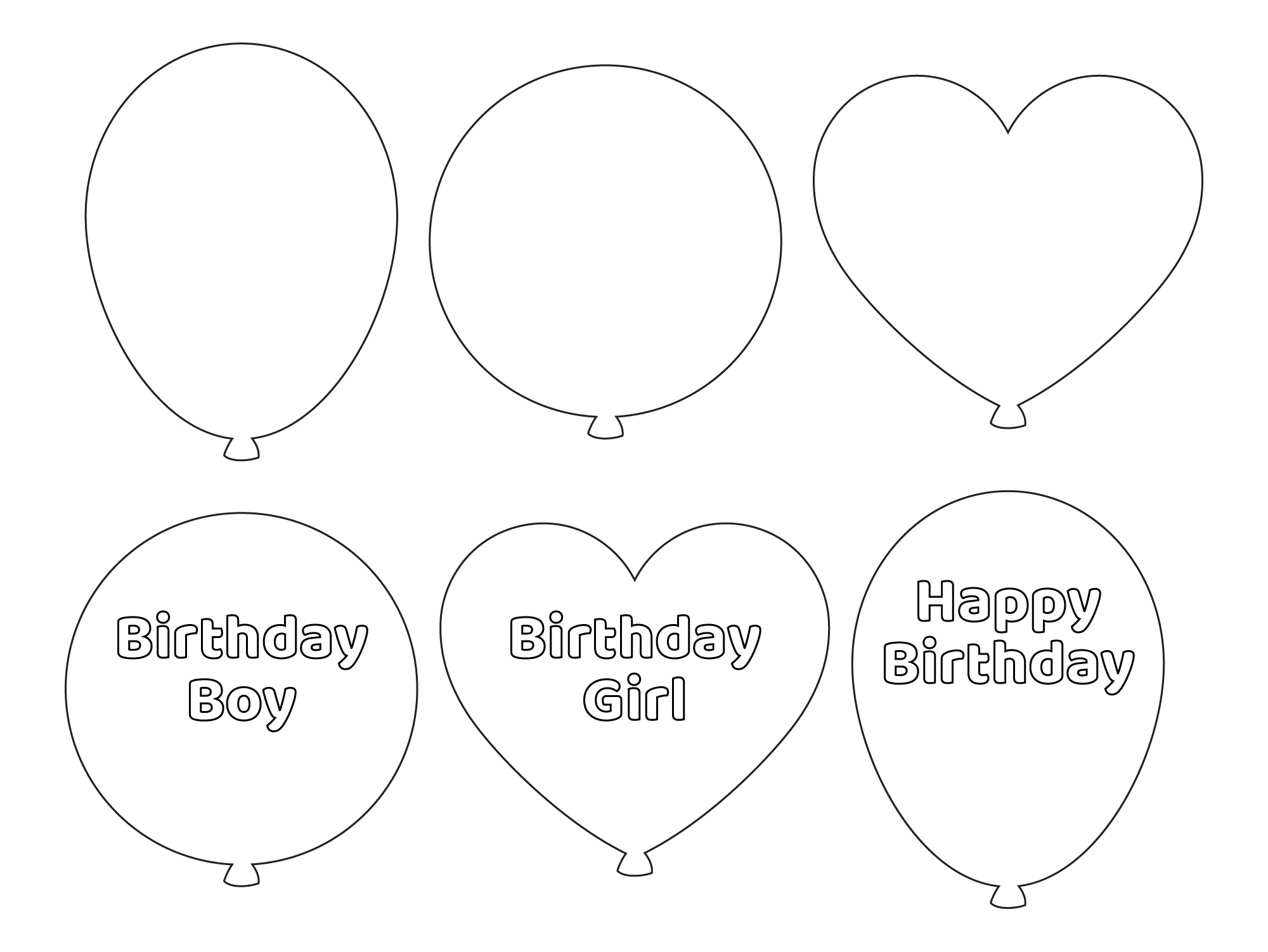 Printable Birthday Balloons Printable Templates