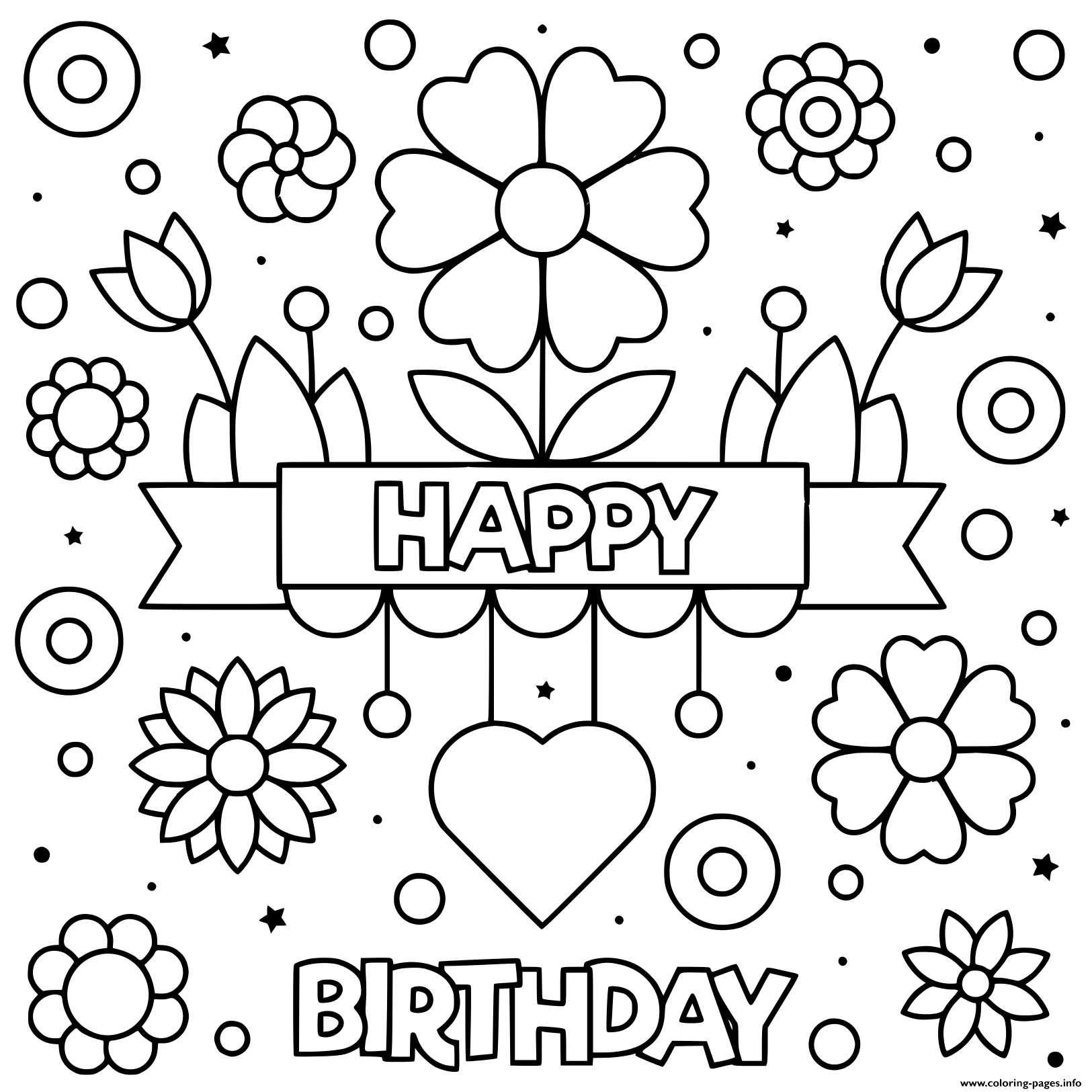 Printable Birthday Card To Color