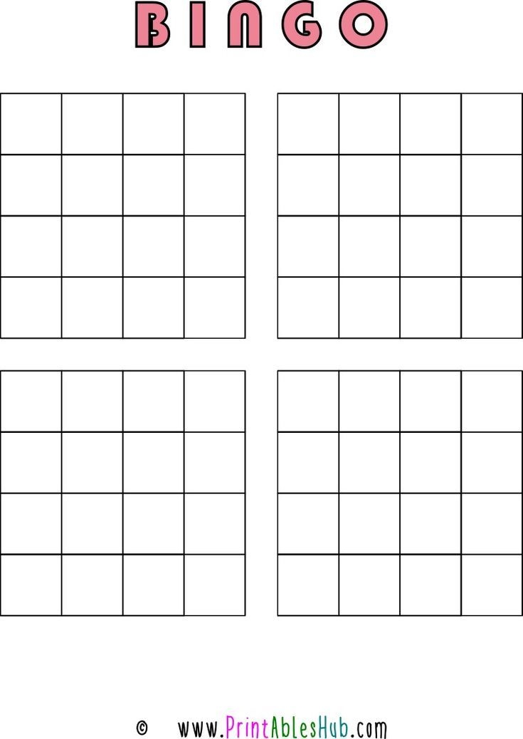 bingo cards templates printables