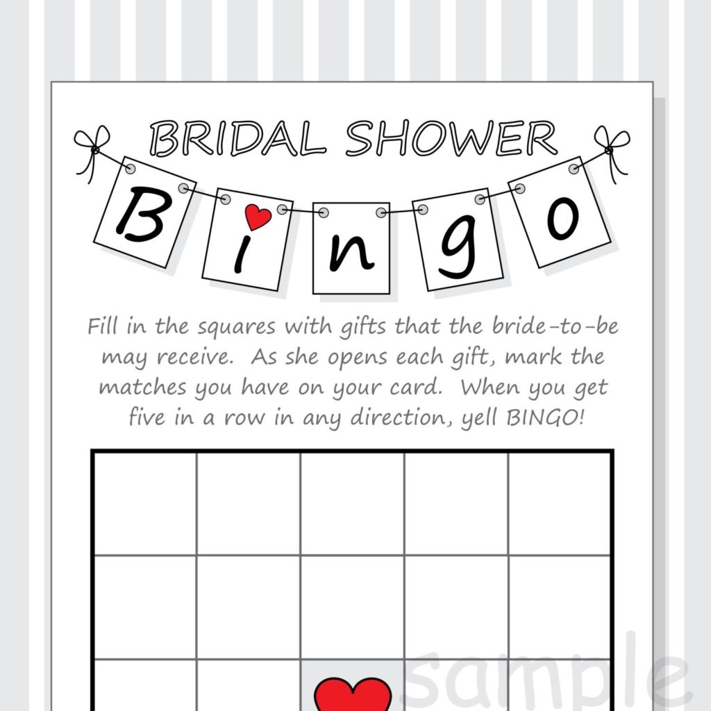Printable Blank Bridal Shower Bingo Gsamuscle