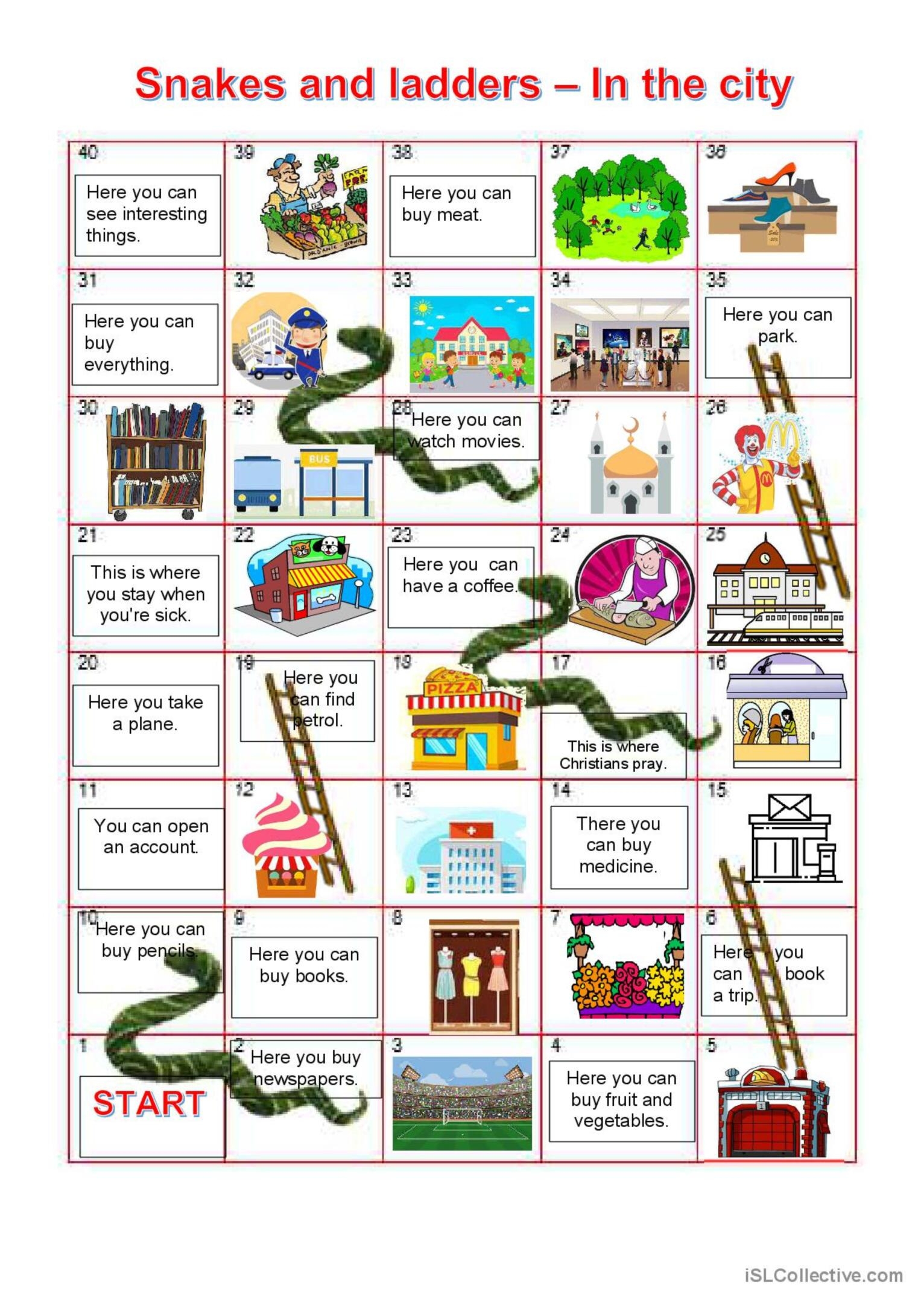 Printable Board Games For Esl Students