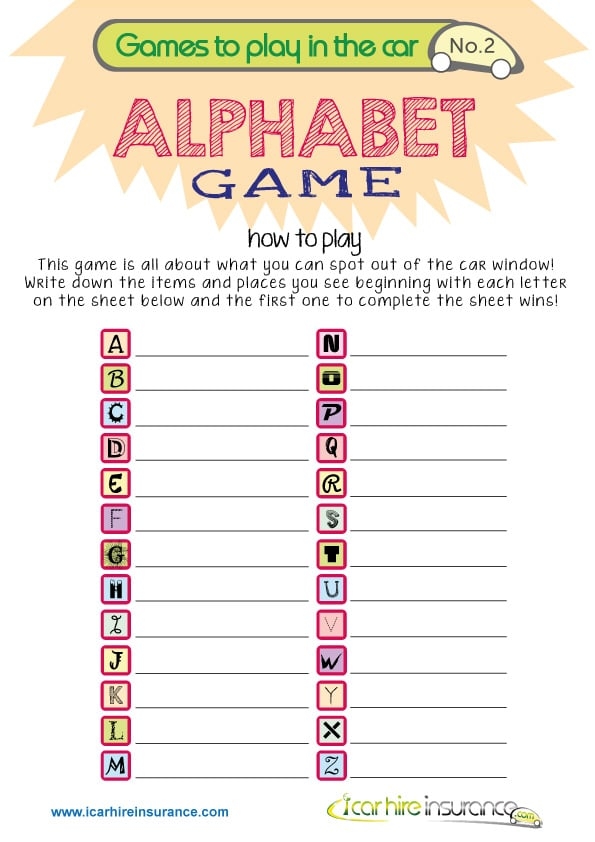 Printable Car Games Road Trip I Spy Printable 