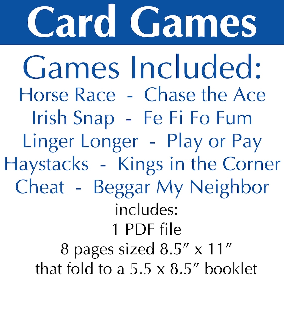 free printable card games for kids
