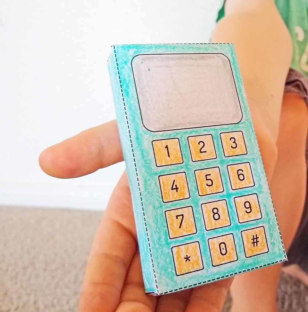 Printable Cell Phone Papercraft For Kids Create In The Chaos Phone 