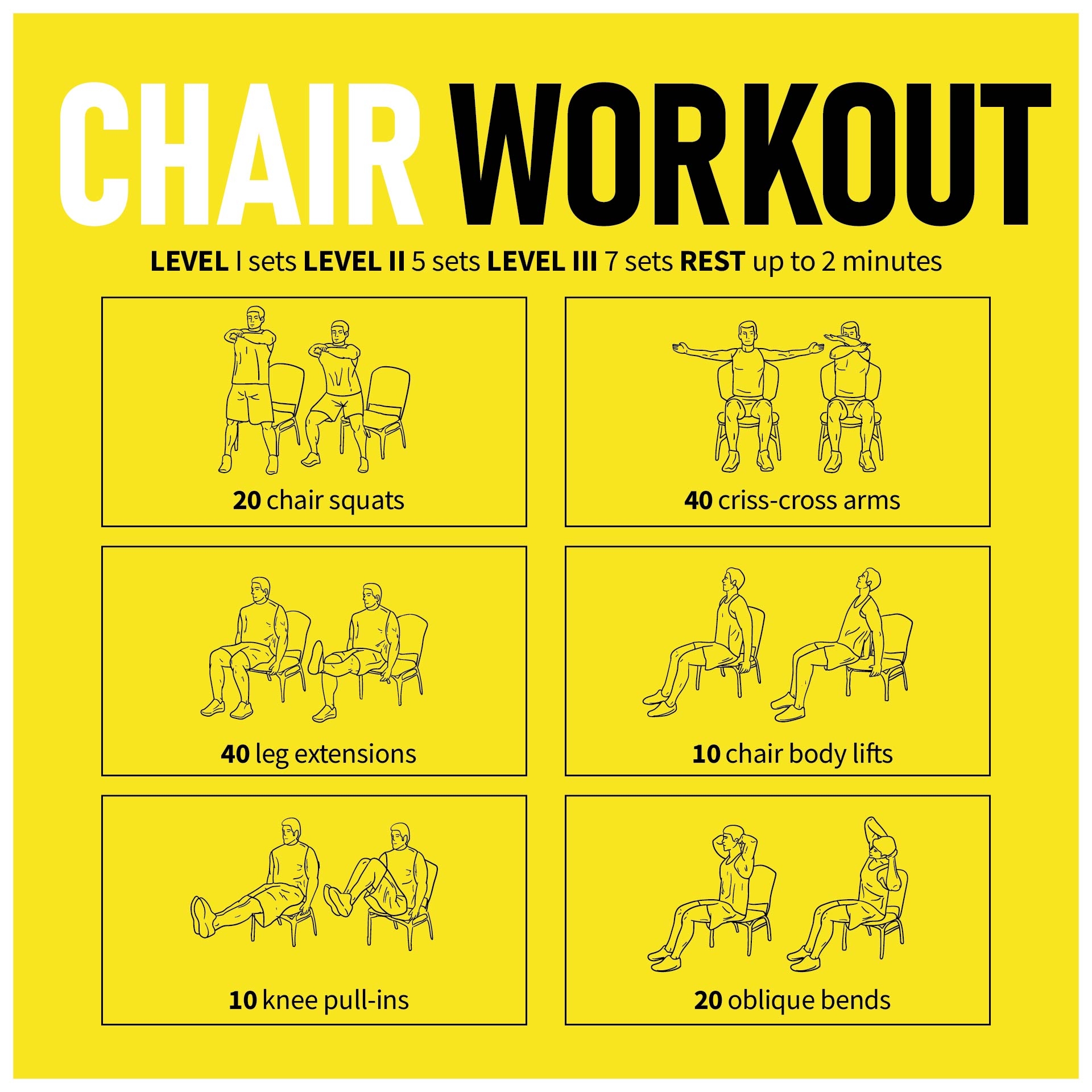 printable chair exercises with pictures