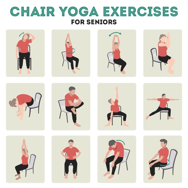 Printable Chair Yoga Poses For Seniors In 2024 Chair Yoga Chair Pose