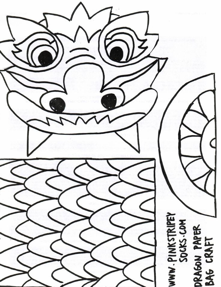free printable chinese dragon craft template