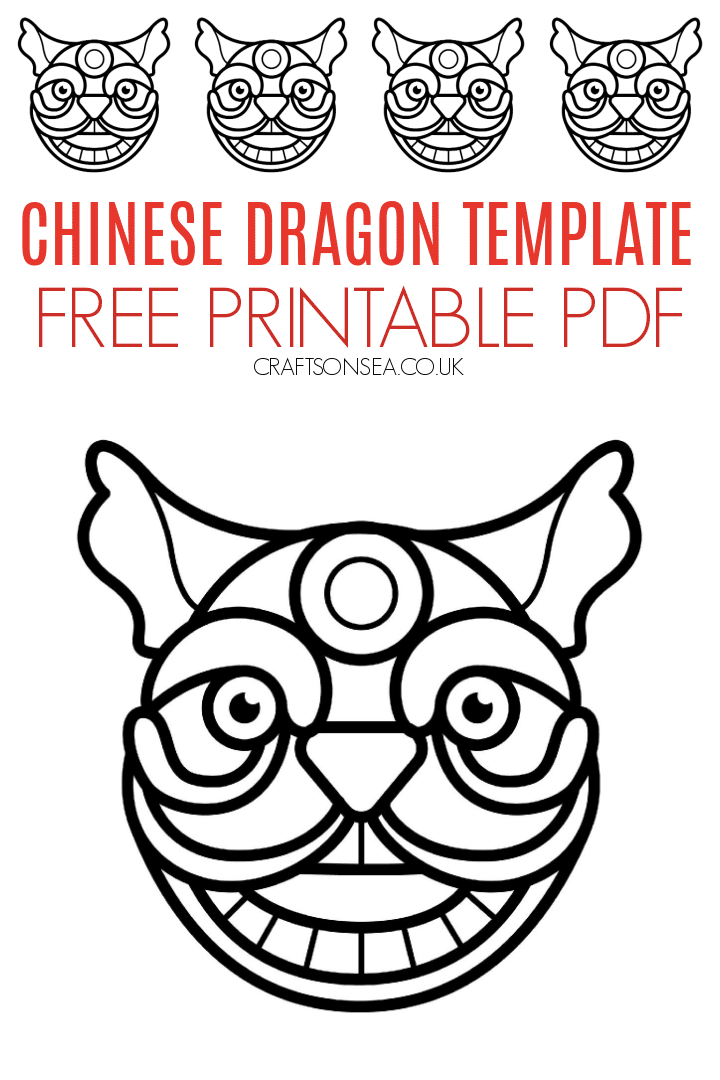 Printable Chinese Dragon Craft Template