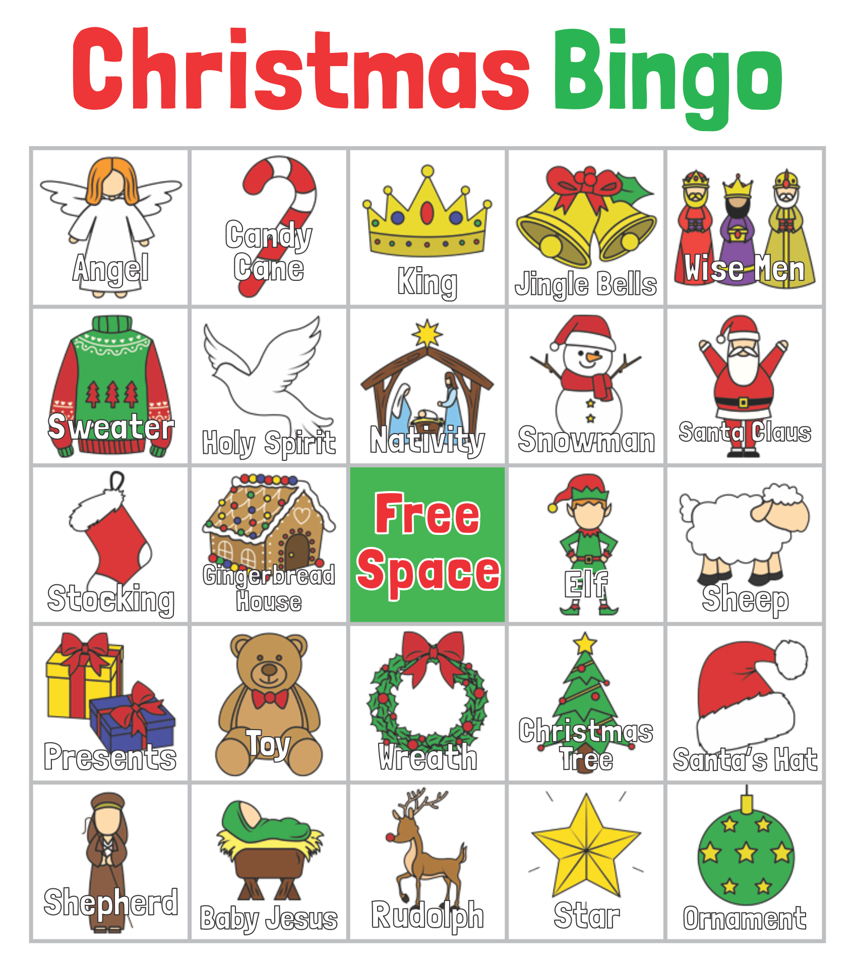 Printable Christmas Bingo Game