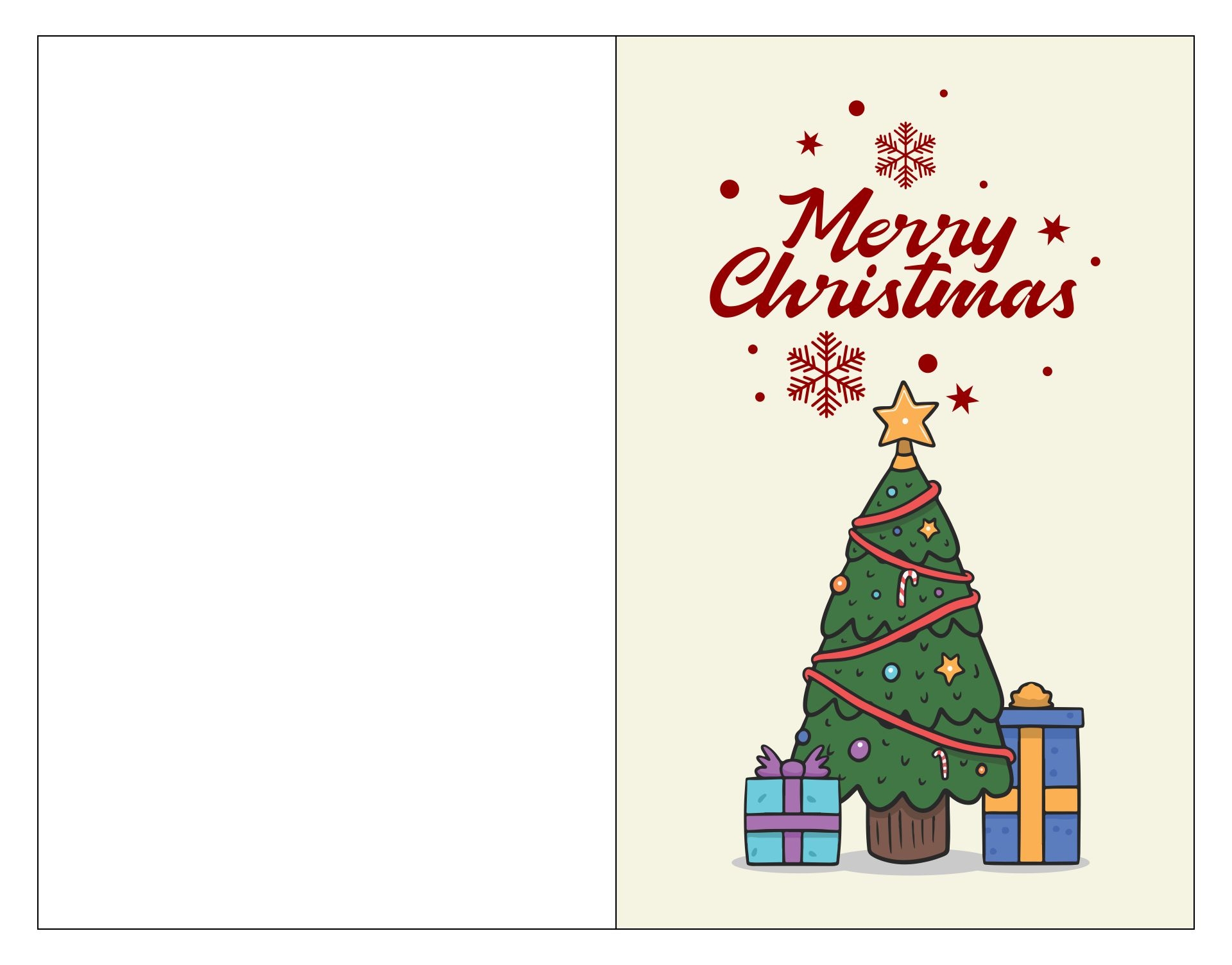 christmas card template printable free