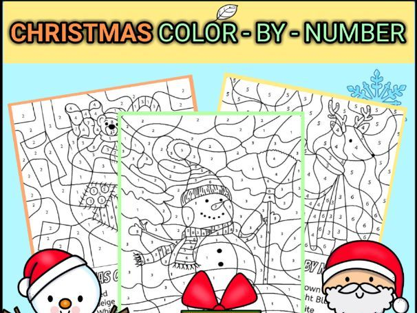 Printable Christmas Colour By Number For Kids Holidays Math 