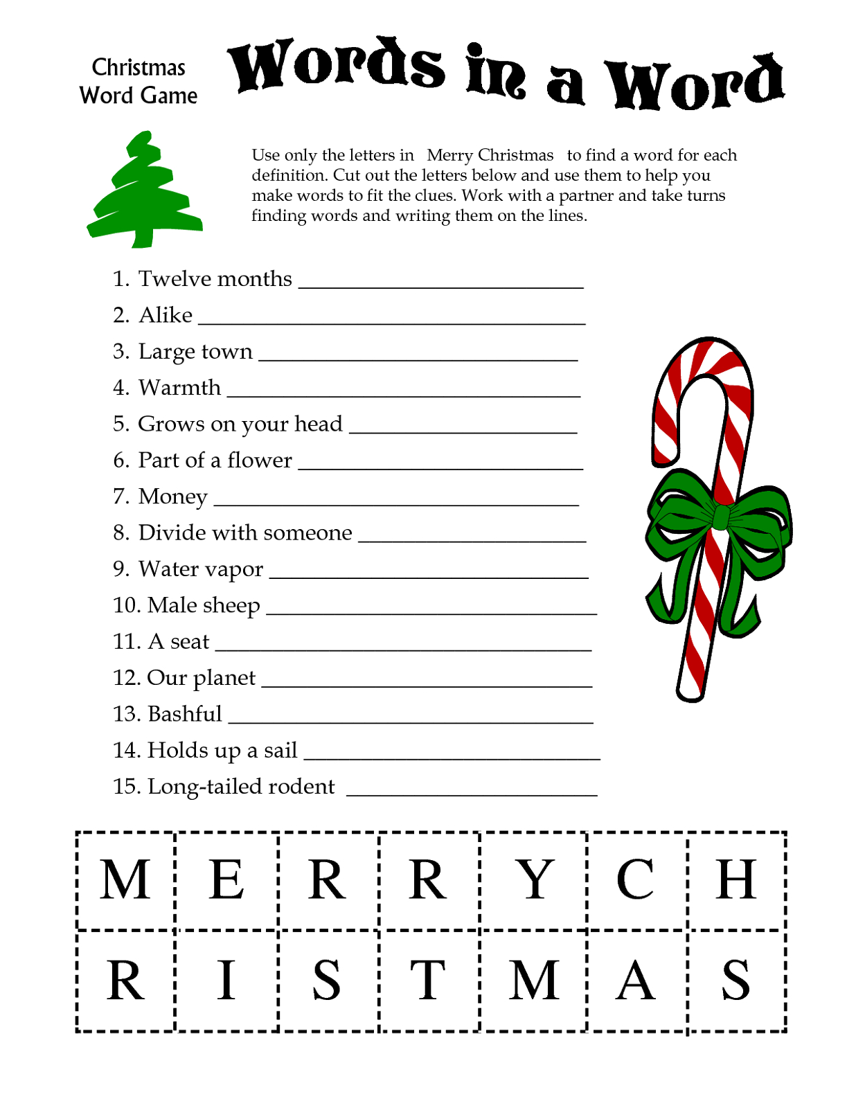 free printable christmas games word search