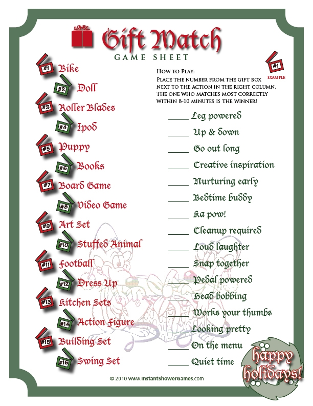 Printable Christmas Matching Game