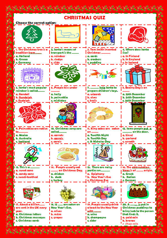 Printable Christmas Quiz With Answers Printable Educational Posters