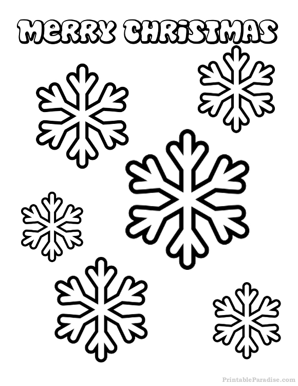 Printable Christmas Snow Flakes Coloring Page