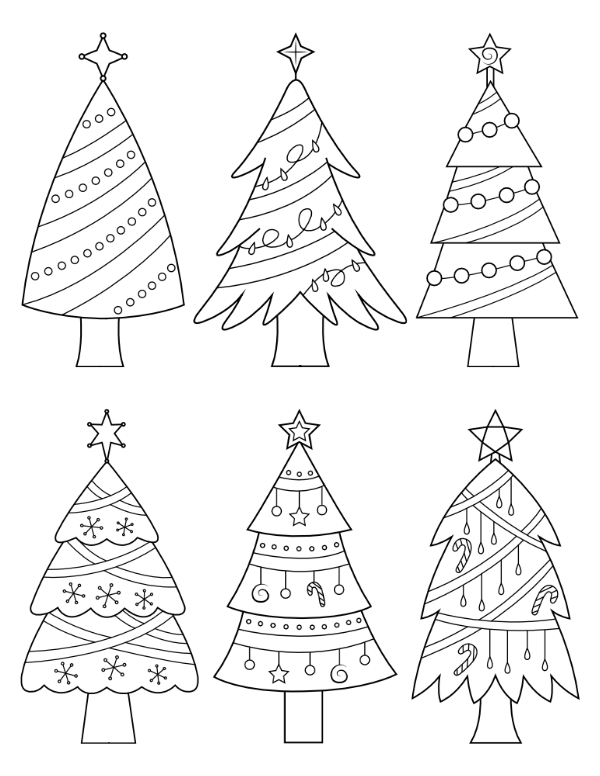 Printable Christmas Trees Coloring Page Printable Christmas Coloring 
