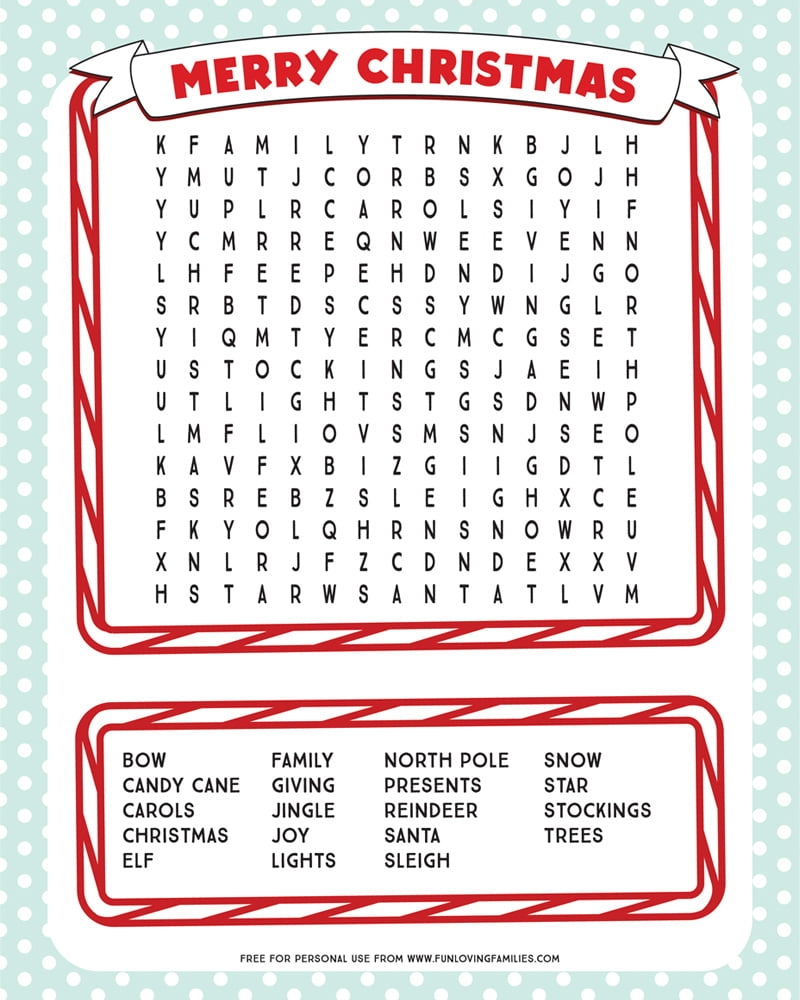 free printable christmas word search games for adults