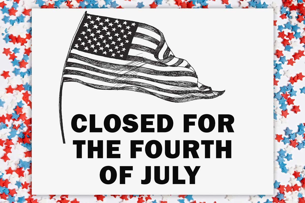 Printable closed for 4th of july sign template example 6 Mom Envy