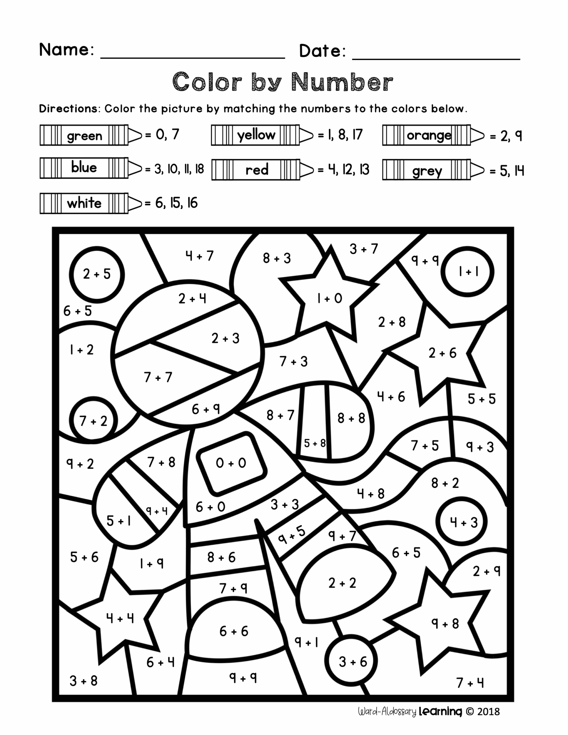 Printable Color By Number Math Printable Sight Words List