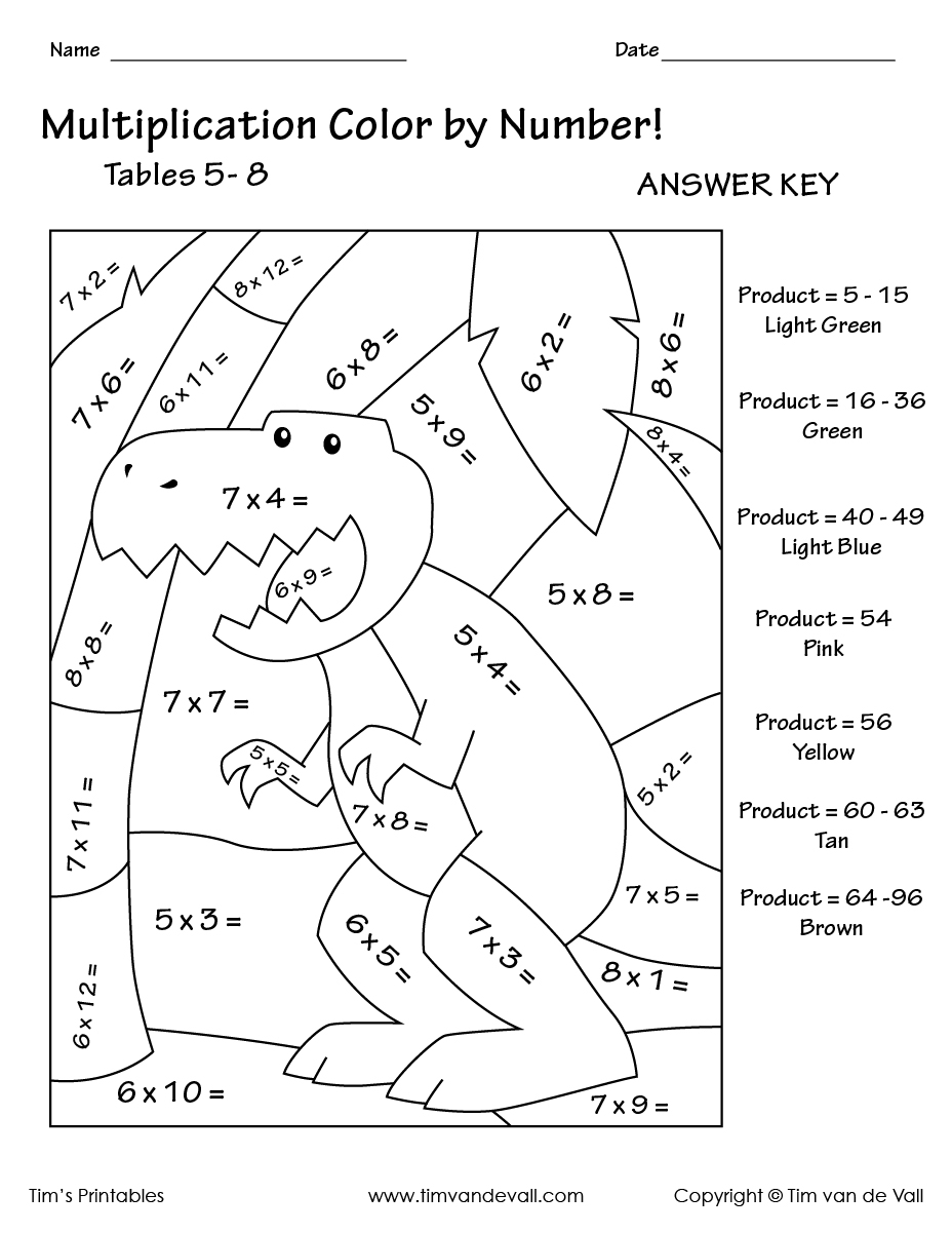 color by numbers printable worksheets