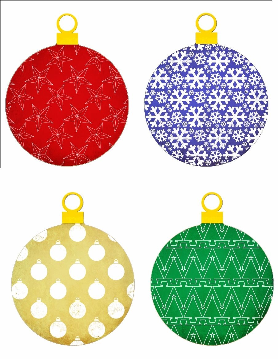 Printable Colored Christmas Ornaments