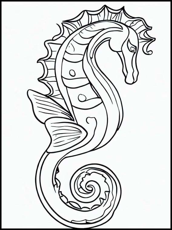Printable Coloring Pages Seahorses Animals 5
