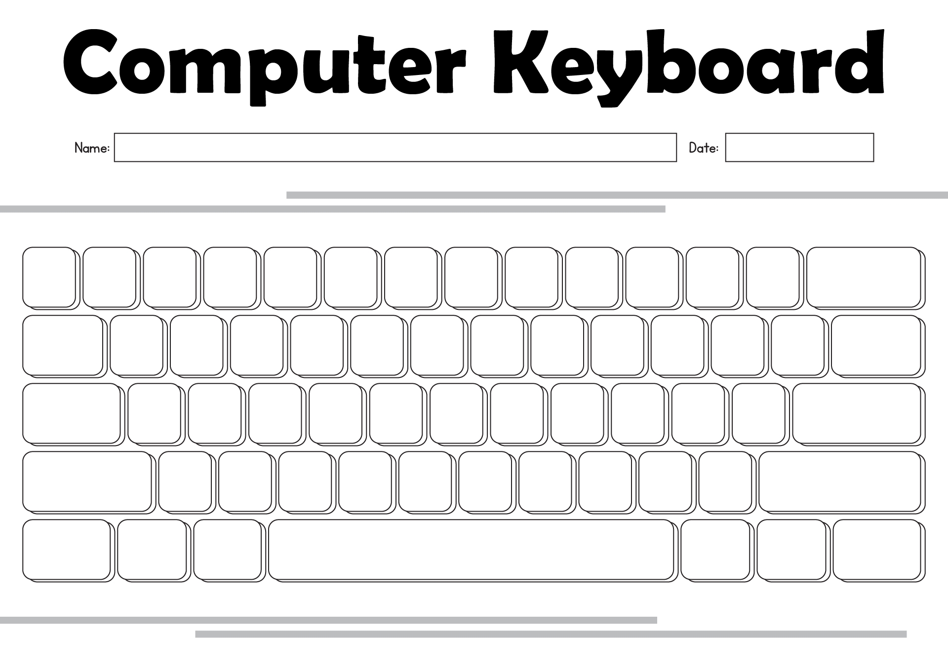 Printable Computer Keyboard Coloring Page Coloring Pages