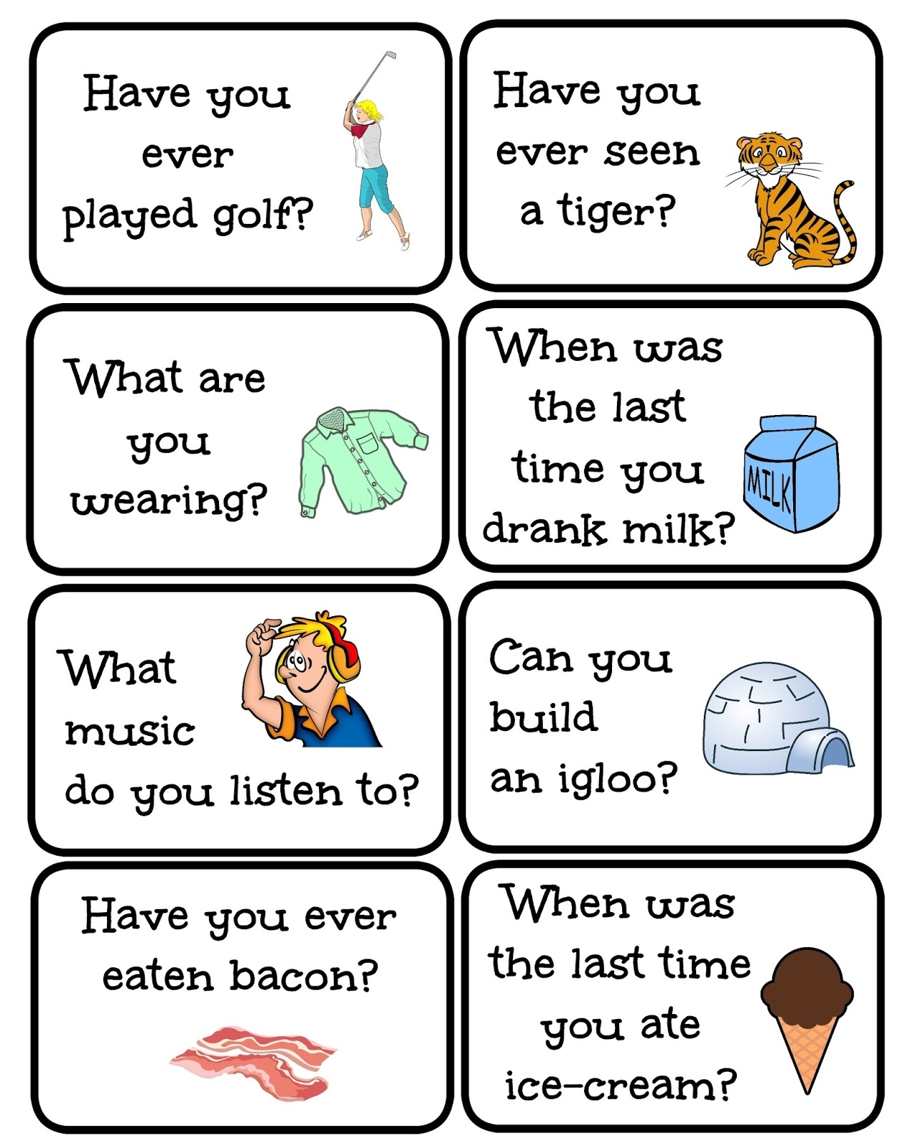 free printable conversation games